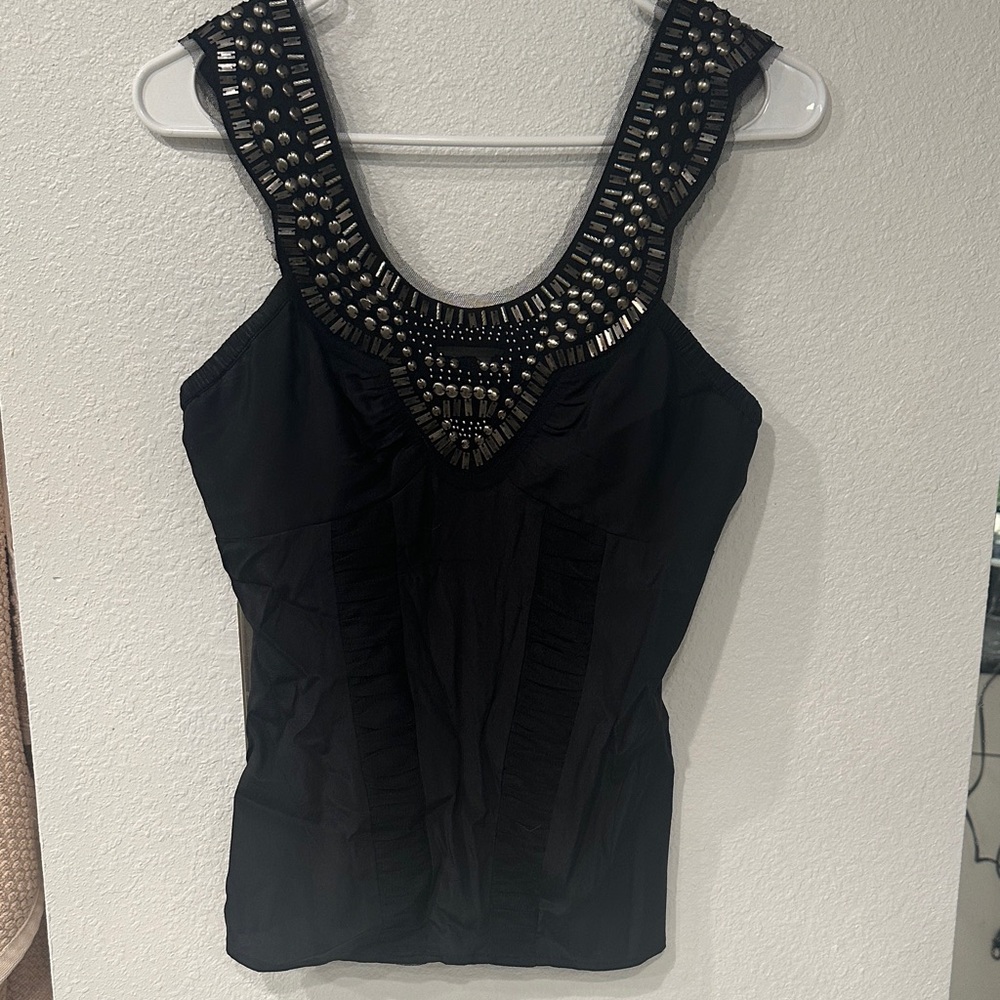 Ultra Cool Black and Silver Stud Top